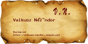 Valkusz Nándor névjegykártya
