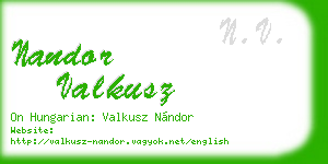 nandor valkusz business card