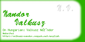 nandor valkusz business card